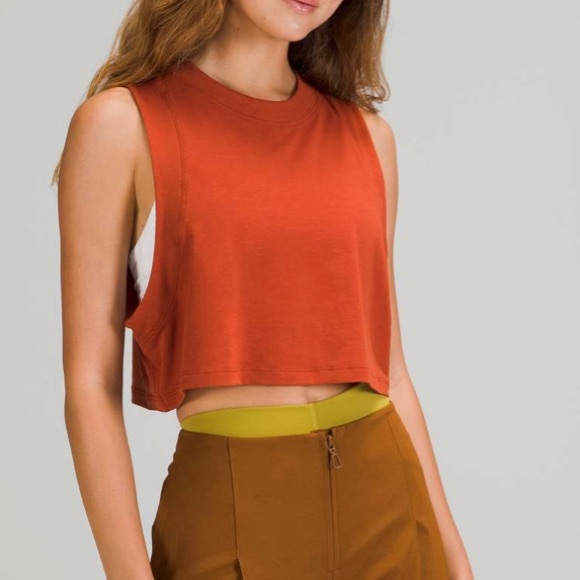 Lululemon | All Yours Crop Tank | Aztec Brick | size 14 | NWT - Picture 1 of 6
